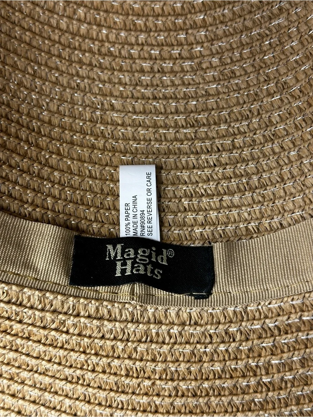 Wide Brim Straw Sun Hat with Black Trim - Women's Beach Hat